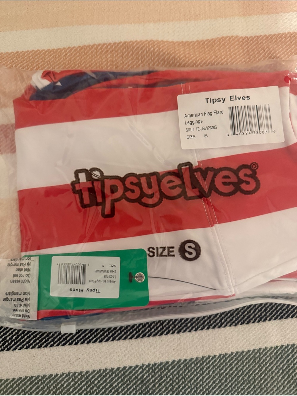 NWT Tipsy Elves American Flag Bell Bottom Flare Leggings Stars & Stripes Small - Picture 4 of 6